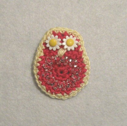 Beaded Owl Pin