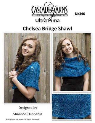 Chelsea Bridge Shawl in Cascade Yarns Ultra Pima - DK346 - Downloadable PDF