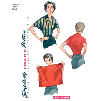 Simplicity 8452 Women's Vintage Knit Blouse - Paper Pattern, Size A (S-M-L)