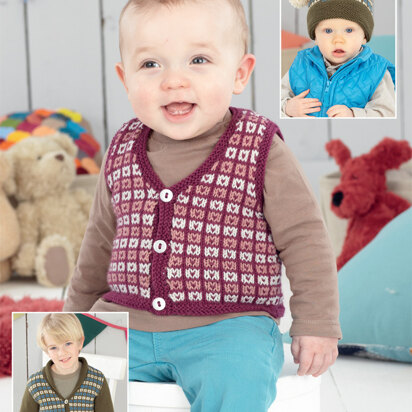 Cardigan, Waistcoat and Hat in Sirdar Snuggly DK - 4489 - Downloadable PDF