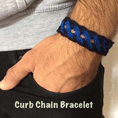 Curb Chain Bracelet for Men Best present / gift for fathers in Father’s Day -Crochet Pattern