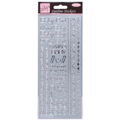 Anitas Outline Stickers - New Baby - Silver