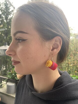 French fries earrings