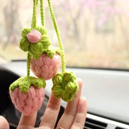 Puff Strawberry Car Hanging