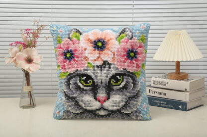 Craft Buddy Pretty Kitten Cushion Cross Stitch Kit