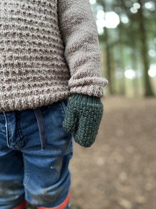 Herringbone Moss Mittens