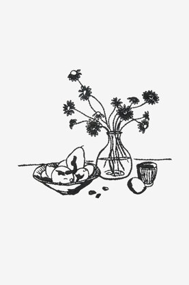 DMC Daisies and Pears Still Life Embroidery Pattern - PAT2006 - Downloadable PDF