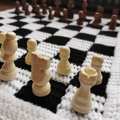 Chess / checkers board crochet pattern - Chequered blanket