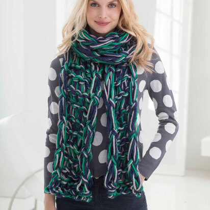 Go Seahawks Arm Knit Scarf in Lion Brand Hometown USA - L40028