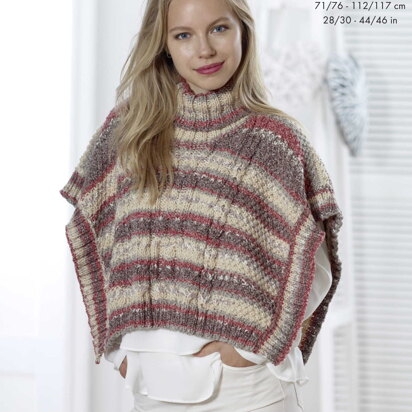 Poncho & Sweater in King Cole Drifter Chunky - 5054 - Downloadable PDF