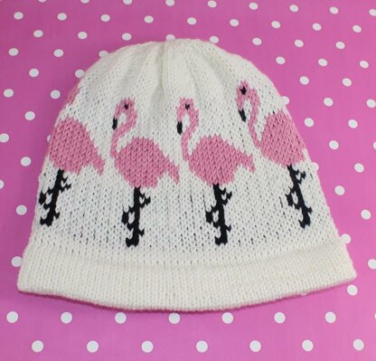 Flamingo Ski Beanie Hat CIRCULAR