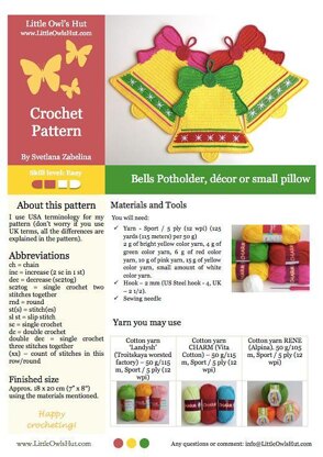 107 Bells decor or potholder