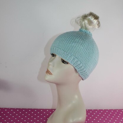 Simple Messy Bun Beanie Hat