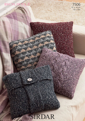 Cushion Covers in Sirdar Bouffle - 7506 - Downloadable PDF