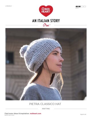 Pietra Classico Hat in Red Heart Ora - LM6052-1 - Downloadable PDF