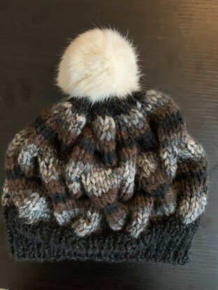 Striped Cable Hat in Patons Shetland Chunky