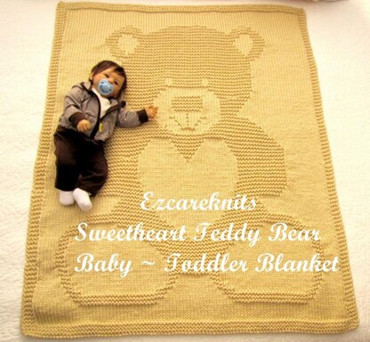 Free teddy bear baby blanket store knitting pattern