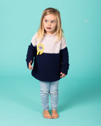 My Little Friend Jumper - Free Sweater Crochet Pattern For Babies and Children in Paintbox Yarns Baby DK by Paintbox Yarns