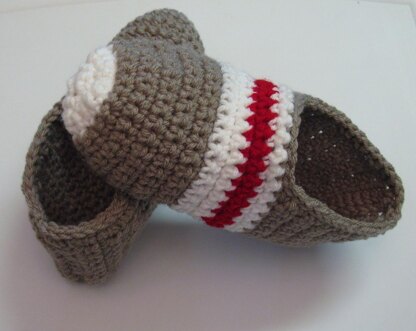 Crochet sock monkey slippers pattern free sale