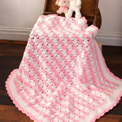 Peppermint Puff Baby Blanket in Caron One Pound - Downloadable PDF