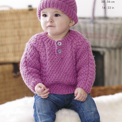 Sweater, Trousers, Hat & Mittens in King Cole Comfort Aran - 4645 - Downloadable PDF