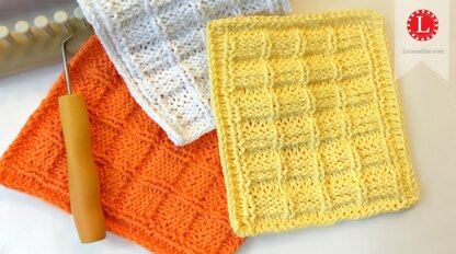 Loom Knitting Pattern Waffle Stitch Washcloth