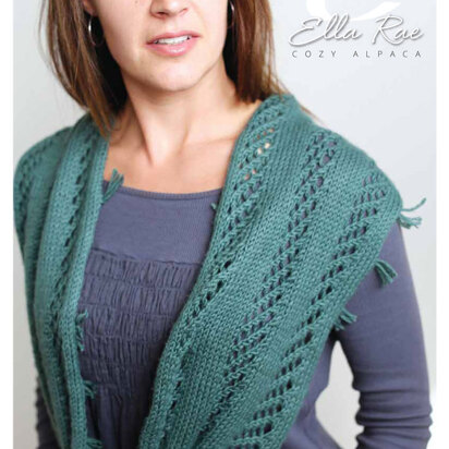 Lace Panel Scarf in Ella Rae Cozy Alpaca  - ER11-02 - Downloadable PDF