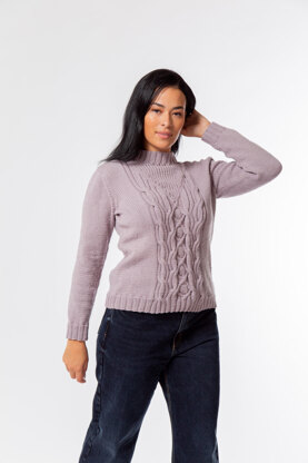 Susanna Cable Jumper - Sweater Knitting Pattern for Women in MillaMia Naturally Soft Aran by MillaMia