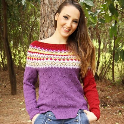 Sassy jumper fair isle yoke