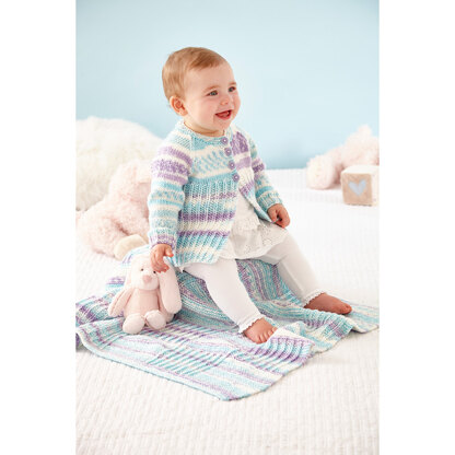 Coat, Cardigan, Bootees & Blanket in King Cole Cherish DK - 5965 - Downloadable PDF