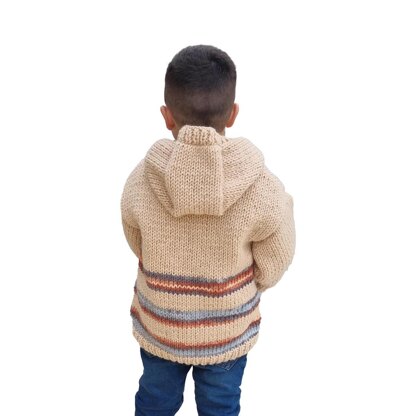 Chunky Striped Hooded Cardigan