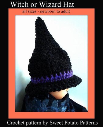 Witch or Wizard Hat - Crochet Pattern by SweetPotatoPatterns