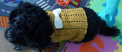 Häkelanleitung für das Hundekleid mit Schleife