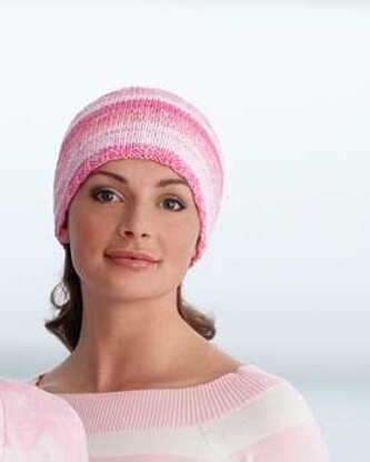 Knit Chemo Cap in Bernat Handicrafter Cotton Solids - Downloadable PDF