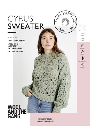 Cyrus Sweater in Wool and the Gang Shiny Happy Cotton - Leaflet