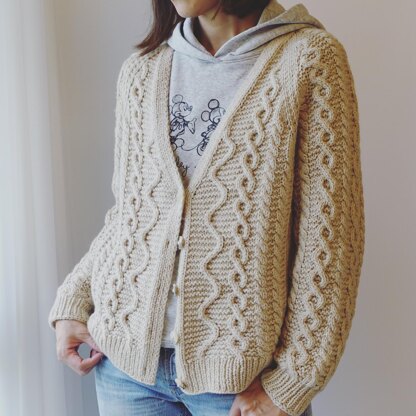 #19 Cabled Yoke Cardigan