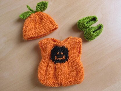 5" Berenguer Pumpkin Romper Set