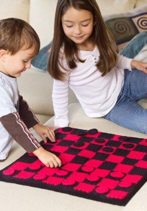 Checkers Board Game in Red Heart Super Saver Economy Solids - WR2074