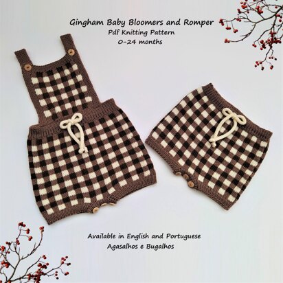 Gingham Baby Bloomers and Romper | 0-24 months