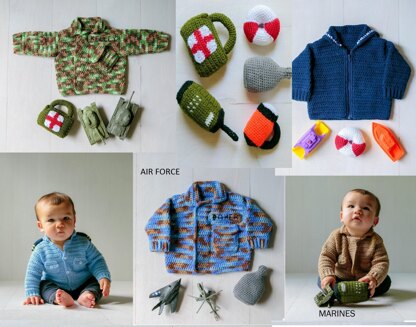 Military Baby Sweaters & Rattles