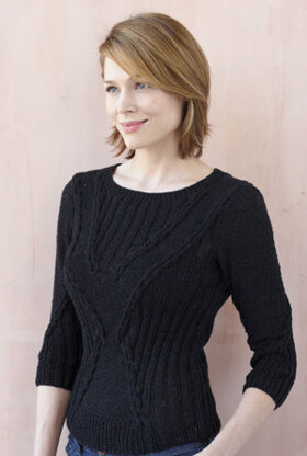 Midnight Glamour Pullover in Lion Brand Vanna's Glamour - L0010