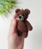 Crochet teddy bear, amigurumi bear keychain