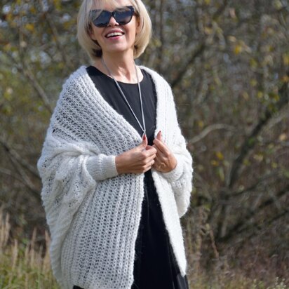 Cocoon Shrug Edelweiss - knitting pattern