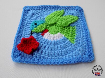 Humming Bird /Dove Crochet Afghan Square