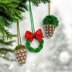Xmas Wreath and Pine Cone Charm