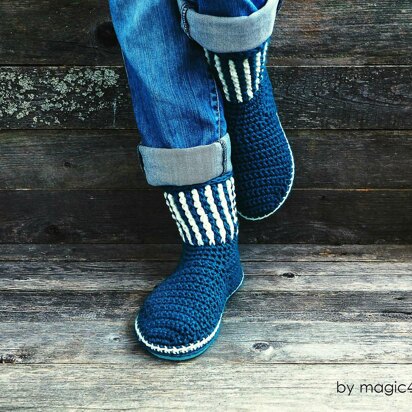 Flip-flop blue boots