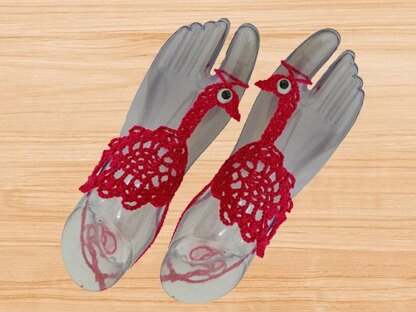 Crochet Goose Barefoot Sandal Pdf + Video Tutorials