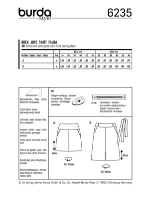 Burda Style Misses' Skirt with Yoke â€“ Hip Yoke Pockets B6235 - Paper Pattern, Size 8-18