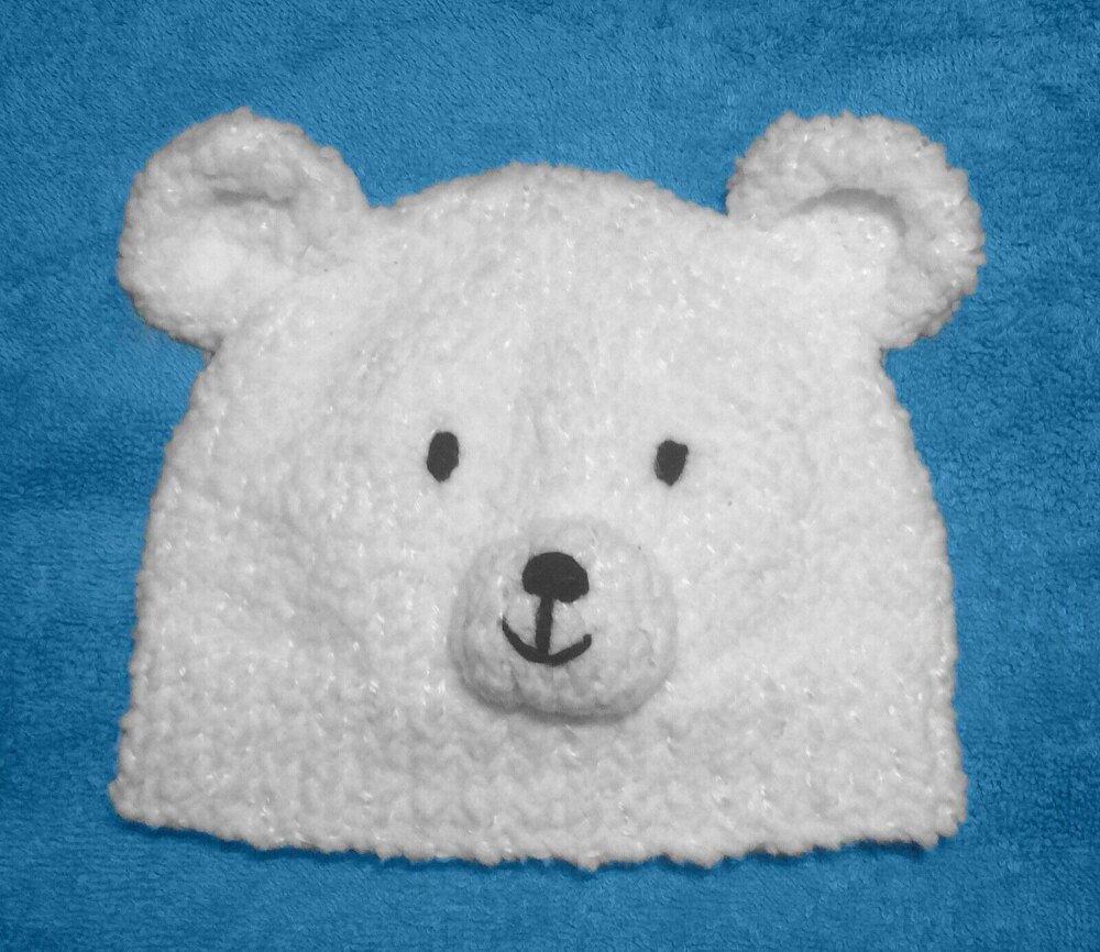 Crochet polar bear discount hat