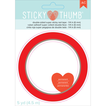 American Crafts Sticky Thumb Double-Sided Super Sticky Red Tape - .25"X5yd